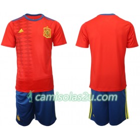 Camisolas de Futebol Espanha Criança Equipamento Principal 2019 Manga Curta